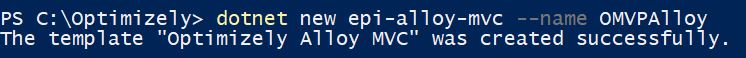 Installing Optimizely Alloy template through PowerShell