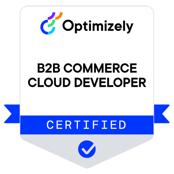 B2B Commerce Cloud Developer Optimizely Certification Badge