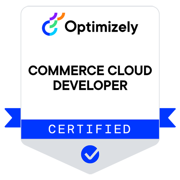 Commerce Cloud Developer Optimizely Certification Badge